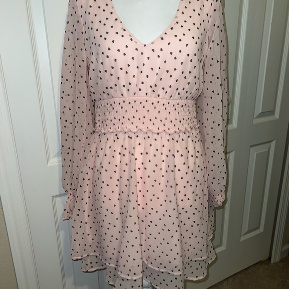 Pink Heart Print Dress - Picture 1 of 5